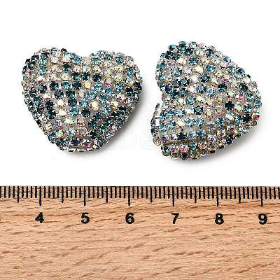 Sparkling Acrylic Heart Beads with Rhinestone Embellishment LS-OACR-NH0001-02B-03-1