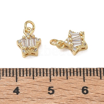 Brass Micro Pave Clear Cubic Zirconia Charms CU-CBAF0F8-16C-G-1