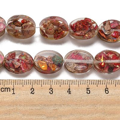 Dyed Natural Imperial Jasper with Resin Beads Strands G-G083-A03-01-1