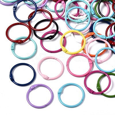 Spray Painted Iron Split Key Rings IFIN-T017-01-1