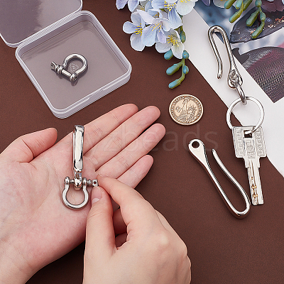 U-Shaped Brass Key Hook Shanckle Clasps KK-PH0012-37-1