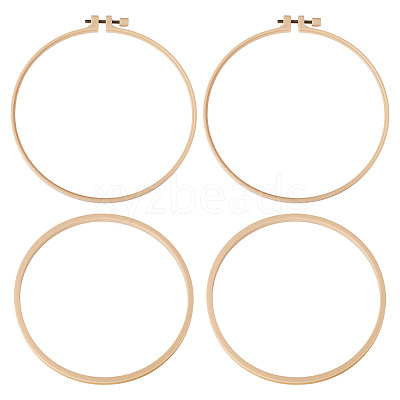 2Pcs Plastic Imitation Bamboo Cross Stitch Embroidery Hoops FIND-TADJ0001-03-1