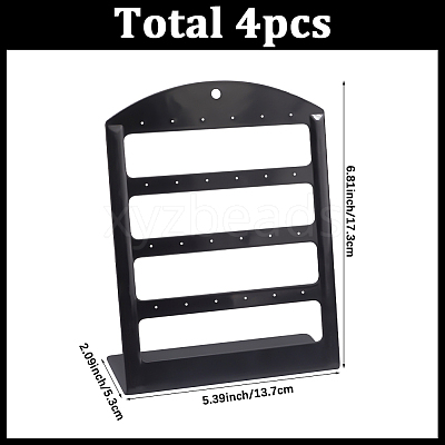 4-Tier L Shaped Acrylic Earring Organizer Display Stands ODIS-WH0099-65C-1
