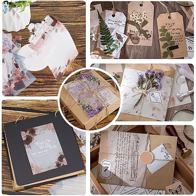 4 Sets 4 Styles Floral Translucent Scrapbook Paper Pads SCRA-GF0001-08-1