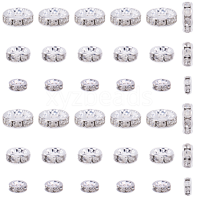 520Pcs Brass Rhinestone Spacer Beads RB-PA0001-07A-1