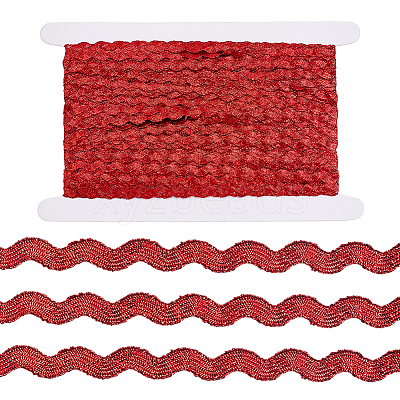 3 Rolls Polyester Wavy Fringe Trim Ribbon OCOR-GF0004-46D-1