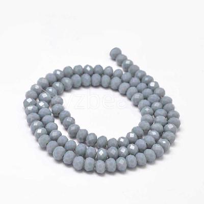 Faceted Rondelle Glass Beads Strands GLAA-I033-6mm-21-1