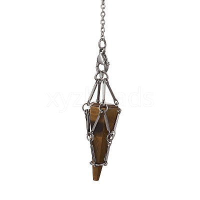 Tarnish Resistant 201 Stainless Steel Pouch Dowsing Pendulums PALLOY-JF02505-02-1