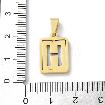 304 Stainless Steel Alphabet Pendants STAS-S152-01G-H-1
