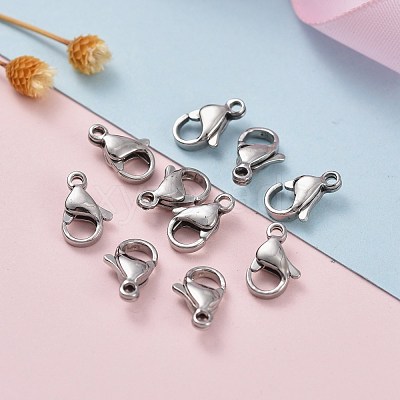 Tarnish Resistant 304 Stainless Steel Lobster Claw Clasps STAS-AB11-1