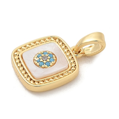 Brass Micro Pave Cubic Zirconia Pendents KK-M303-01G-08-1