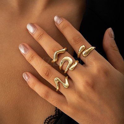 4Pcs Alloy Finger Rings Sets WG7802C-23-1