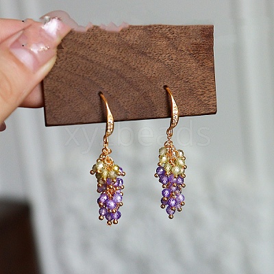 Brass Micro Pave Cubic Zirconia Dangle Earrings WG2D2E7-01-1