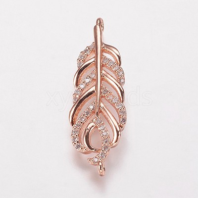 Brass Cubic Zirconia Links ZIRC-K070-20RG-1