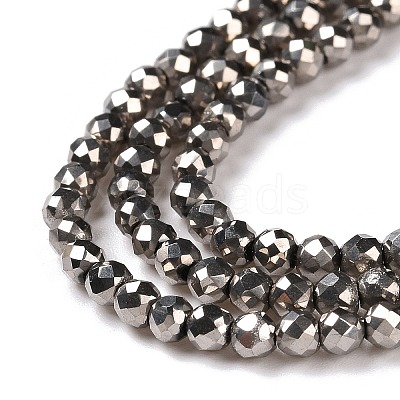 Electroplate Glass Beads Strands GLAA-H021-01B-FP12-1