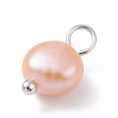 Natural Cultured Freshwater Pearl Charms PALLOY-JF01099-02-1