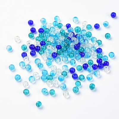 Baking Paint Crackle Glass Beads DGLA-X0006-4mm-11-1