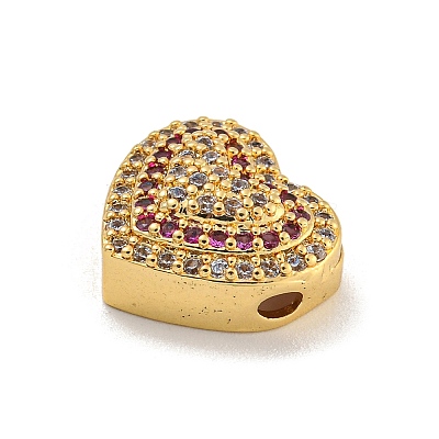Rack Plating Brass Micro Pave Cubic Zirconia Beads KK-C074-66G-01-1