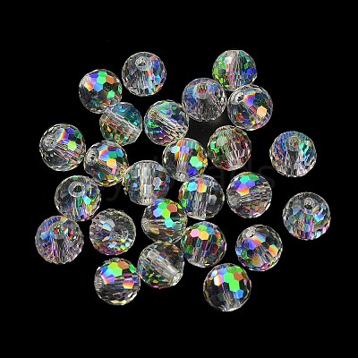 Half Rainbow Plated Glass Beads EGLA-P059-02A-HR02-1