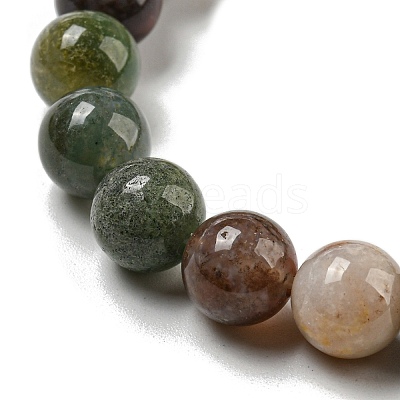 8.5mm Round Natural Indian Agate Beaded Stretch Bracelets BJEW-C074-01O-1