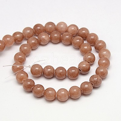 Natural Yellow Jade Beads Strands G-G598-8mm-YXS-27-1