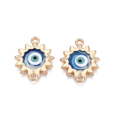 Alloy Enamel Blue Evil Eye Links Connector Charms with Resin ENAM-N071-03F-G-1