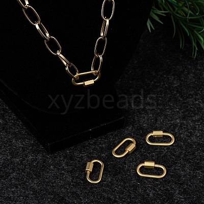 Brass Screw Carabiner Lock Charms X-ZIRC-G160-11G-1