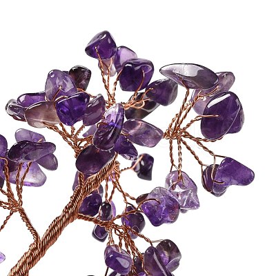 Natural Amethyst Chips & Agate Pedestal Display Decorations DJEW-A001-04J-1