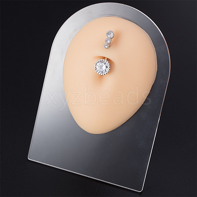Soft Silicone Belly Button Flexible Model Body Navel Displays with Acrylic Stands ODIS-E016-05-1