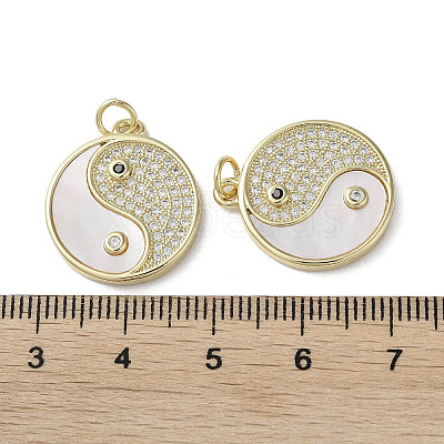 Brass Micro Pave Cubic Zirconia Pendants KK-G485-07G-1