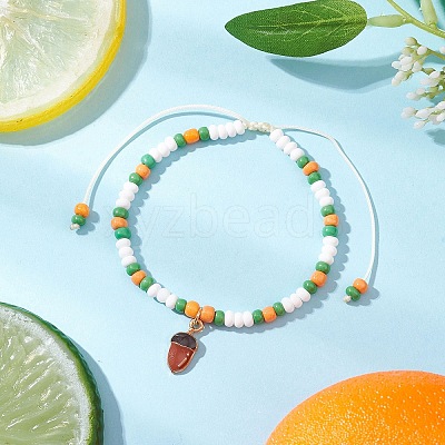 9Pcs Fruit Theme Alloy Enamel Charm Bracelets BJEW-MZ00206-06-1
