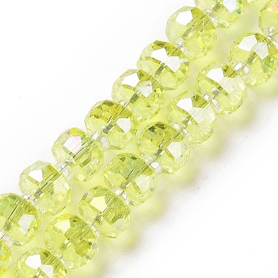 Electroplate Transparent Glass Beads Strands EGLA-H101-03F-1