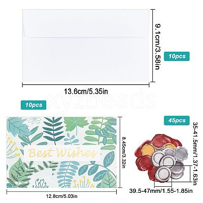 Envelope and Floral Pattern Thank You Cards Sets DIY-CP0004-97-1