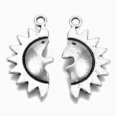 Tibetan Style Alloy Pendants TIBEP-N009-032AS-RS-1