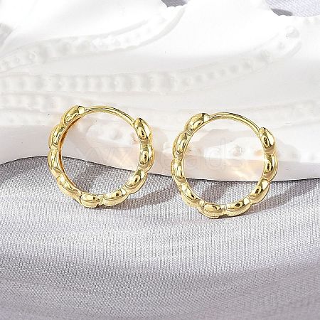 Brass Huggie Hoop Earrings EJEW-L231-33G-1