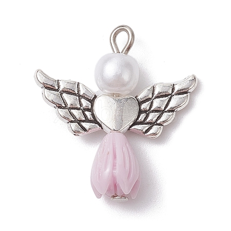 Resin Imitation Pearl Pendants PALLOY-JF02566-04-1