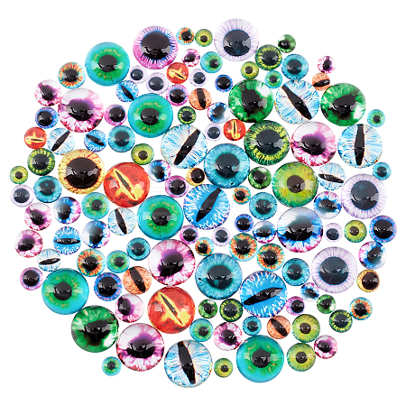   120Pcs 4 Style Glass Cabochons GGLA-PH0001-10-1