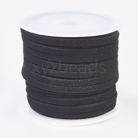 3x1.5mm Black Flat Faux Suede Cord X-LW-R003-01-1