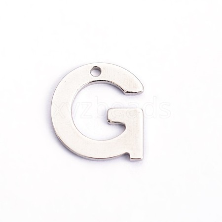 Tarnish Resistant 304 Stainless Steel Letter Charms STAS-O072-G-1