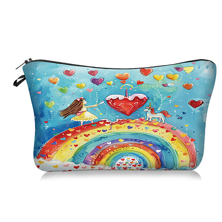 Rainbow Pattern Polyester Makeup Storage Bag PW-WG0B9D8-01-1