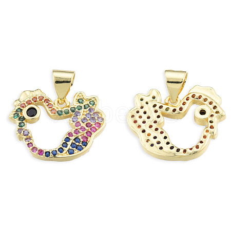 Brass Micro Pave Cubic Zirconia Pendants KK-N227-124-1