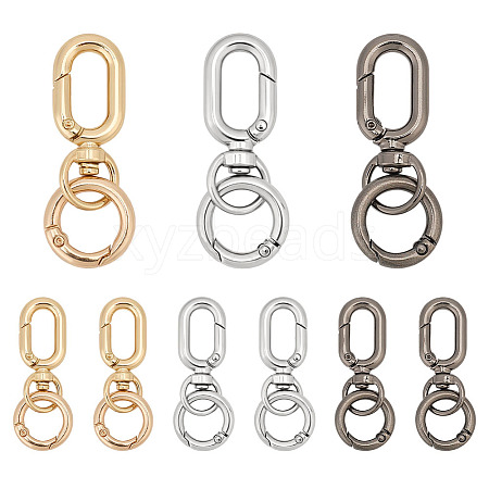 9Pcs 3 Colors Alloy Swivel Clasps HJEW-ME00045-1