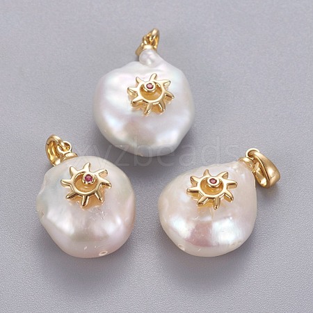 Natural Cultured Freshwater Pearl Pendants KK-L187-05A-1