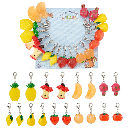 Fruit Theme Pendant Stitch Markers HJEW-AB00435-1