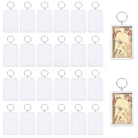 24 Bags Acrylic & Iron Photo Frame Keychains AJEW-GL0003-43-1