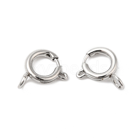 Non-Tarnish 304 Stainless Steel Spring Ring Clasps STAS-Q215-45P-01-1