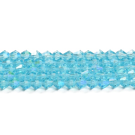 Transparent Electroplate Glass Beads Strands EGLA-A039-T3mm-L20-1