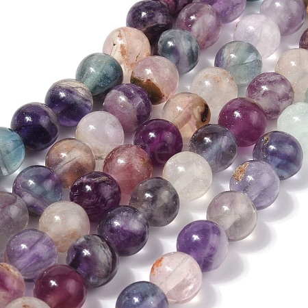 Natural Purple Fluorite Beads Strands G-G184-A01-01-1