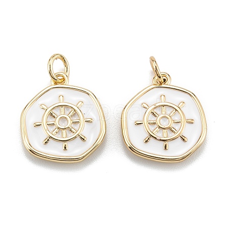 Brass Enamel Pendants LS-KK-A155-07G-1