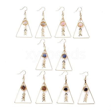 Natural Mixed Gemstone Dangle Earrings EJEW-JE04025-1